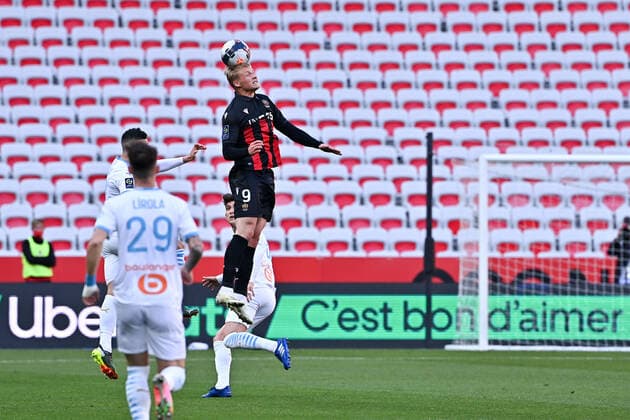 09 KASPER DOLBERG (NICE) FOOTBALL : Nice vs Marseille - Ligue 1 Uber Eats - 20 03 2021 FEP Panoramic 