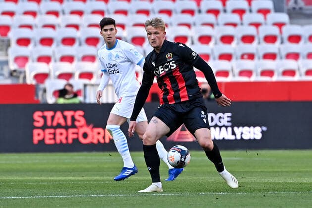 09 KASPER DOLBERG (NICE) FOOTBALL : Nice vs Marseille - Ligue 1 Uber Eats - 20 03 2021 FEP Panoramic 