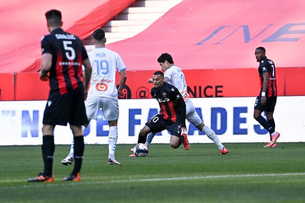 10 ALEXIS CLAUDE MAURICE (NICE) FOOTBALL : Nice vs Marseille - Ligue 1 Uber Eats - 20 03 2021 FEP Panoramic 