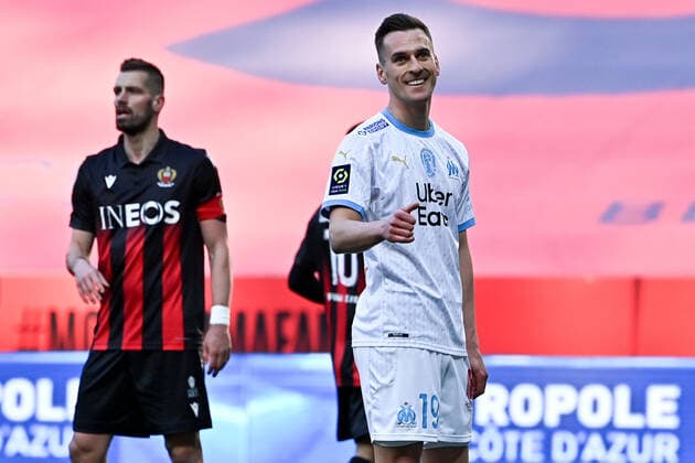 JOIE - FAIR PLAY - 19 ARKADIUSZ KRYSTIAN MILIK (OM) FOOTBALL : Nice vs Marseille - Ligue 1 Uber Eats - 20 03 2021 FEP Panoramic 