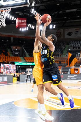 Desi Rodriguez (MHP Riesen Ludwigsburg 20) GER, Ratiopharm Ulm vs. MHP Riesen Ludwigsburg, easycredit 1.Bundesliga Basketball, 24.Spieltag, Saison 2020 21, 20.03.2021 Ratiopharm Ulm vs. MHP Riesen Ludwigsburg, 1.Basketball Bundesliga Neu-Ulm Copyright: xEibner-Pressefoto RogerxBuerkex EP_EER