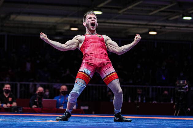Bilder des Jahres 2021, Sport 03 März Sport Themen der Woche KW11 Sport Bilder des Tages Wrestling European Olympic Games Qualifier 60kg - Etienne KINSINGER (GER) vs. Murad MAMMADOV (AZE) *** Wrestling European Olympic Games Qualifier 60kg Etienne KINSINGER GER vs Murad MAMMADOV AZE
