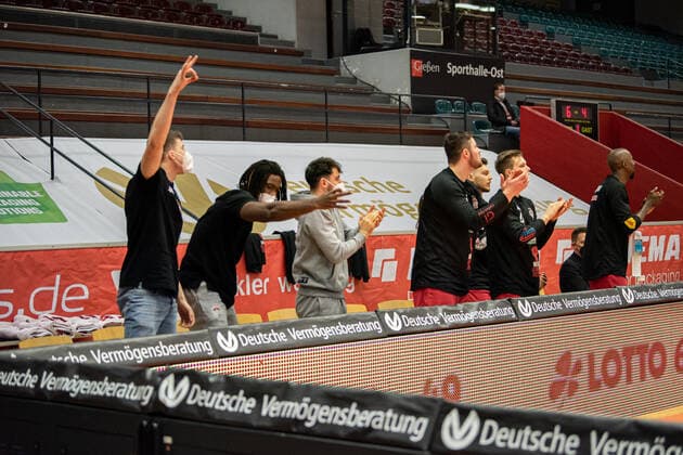 easyCredit Basketball Bundesliga; JobStairs Giessen 46ers - s.Oliver Wuerzburg, 20.03.21 Sporthalle Giessen-Ost Giessen, 20.03.21 Copyright: xBEAUTIFULxSPORTS Roeczeyx