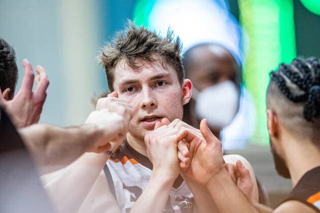 Vincent Friederici ( 30 BSW Sixers) waehrend der Saison 2020-21 (Herren) in der Barmer Bundesliga ProB zwischen BSW Sixers und ETV Hamburg Basketball in der Ballsporthalle Sandersdorf am 20. March 2021 in Sandersdorf, Sachsen Anhalt, Deutschland