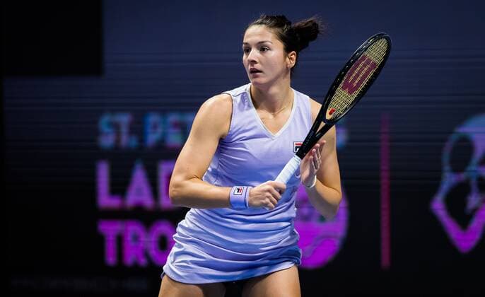 Mandatory Credit: Photo by Rob Prange Shutterstock (11803322t) Margarita Gasparyan of Russia in action during the final of the 2021 St. Petersburg Ladies Trophy WTA, Tennis Damen 500 tournament WTA St Petersburg Ladies Trophy, Tennis, St Petersburg, Russia - 21 Mar 2021 WTA St Petersburg Ladies Trophy, Tennis, St Petersburg, Russia - 21 Mar 2021  Copyright: xRobxPrange Shutterstockx 11803322t