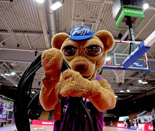 GSD zje123 Saison 2020 21 Easy credit Basketball Bundesliga BG Göttingen - Telekom Baskets Bonn Göttingens Maskottchen Zuffi