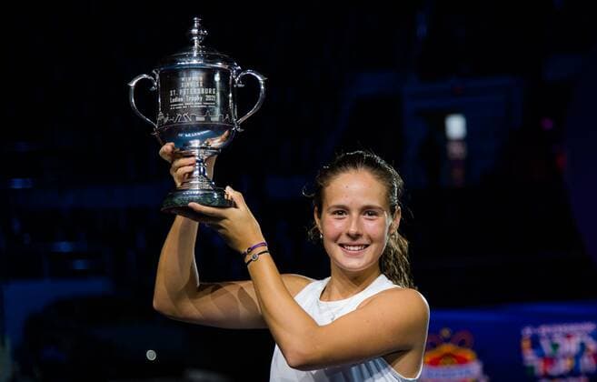 Mandatory Credit: Photo by Rob Prange Shutterstock (11803322w) Daria Kasatkina of Russia with the champions trophy after winning the final of the 2021 St. Petersburg Ladies Trophy WTA, Tennis Damen 500 tournament WTA St Petersburg Ladies Trophy, Tennis, St Petersburg, Russia - 21 Mar 2021 WTA St Petersburg Ladies Trophy, Tennis, St Petersburg, Russia - 21 Mar 2021  Copyright: xRobxPrange Shutterstockx 11803322w