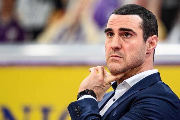 BG Göttingen - Telekom Baskets Bonn 21.03.2021, Basketball-Bundesliga easyCredit-BBL, Saison 2020 2021, Hauptrunde, 24. Spieltag, BG Göttingen - Telekom Baskets Bonn. Göttingens Trainer Roel Moors. Göttingen Niedersachsen Deutschland