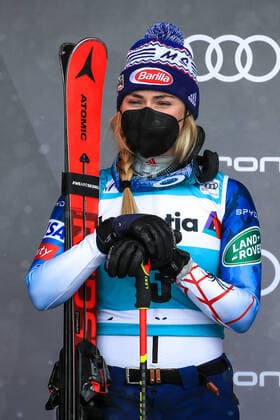 ALPINE SKIING - FIS WC Final Lenzerheide LENZERHEIDE,SWITZERLAND,21.MAR.21- ALPINE SKIING - FIS World Cup Final, giant slalom, ladies. Image shows Mikaela Shiffrin (USA). GEPAxpictures xMarioxBuehner