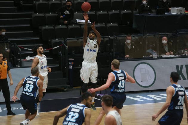 Basketball: Deutschland, 1. Bundesliga, Hamburg Towers - Alba Berlin, Hamburg, 23.03.2021 Terry Allen (Towers) Hamburg Germany