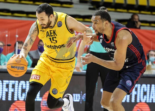 Linos Chrysikopoulos 15 SIG Strasbourg vs AEK Basketball Champions League BASKETBALL : SIG Strasbourg vs AEK Athenes - 23 03 2021 ElyxandroCEGARRA PANORAMIC 