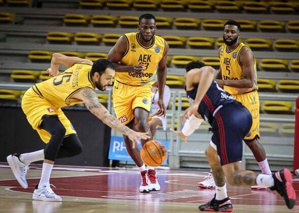 Linos Chrysikopoulos 15 SIG Strasbourg vs AEK Basketball Champions League BASKET BALL : SIG Strasbourg vs AEK Athenes Basketball - Ligue des Champions - 23 03 2021 ElyxandroCEGARRA PANORAMIC 