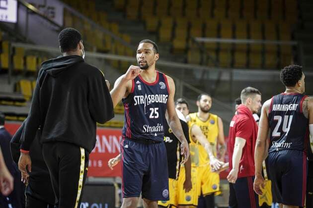 Yannis Morin 25 SIG Strasbourg vs AEK Basketball Champions League BASKET BALL : SIG Strasbourg vs AEK Athenes Basketball - Ligue des Champions - 23 03 2021 ElyxandroCEGARRA PANORAMIC 