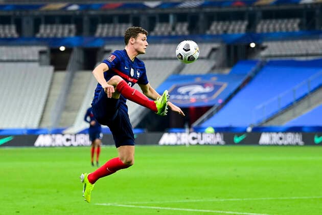 Benjamin Pavard (france) FOOTBALL : France vs Ukraine - Eliminatoires coupe du Monde 2022 - 24 03 2021 JBAutissier Panoramic 