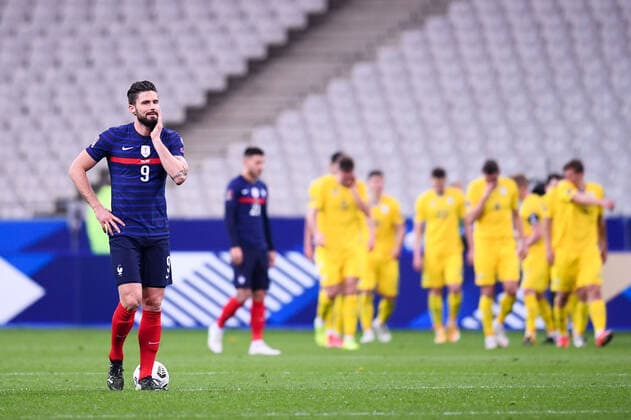 09 OLIVIER GIROUD (FRA) - DECEPTION FOOTBALL : France vs Ukraine - Qualifications Coupe du Monde 2022 - 24 03 2021 FEP Panoramic 