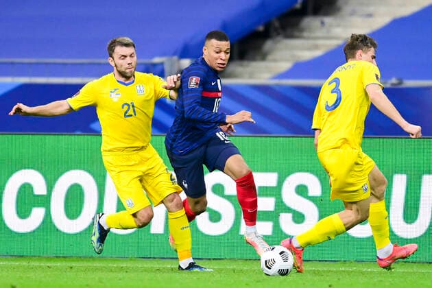 MBAPPE KYLIAN (France) FOOTBALL : France vs Ukraine - Eliminatoires coupe du Monde 2022 - 24 03 2021 JBAutissier Panoramic 