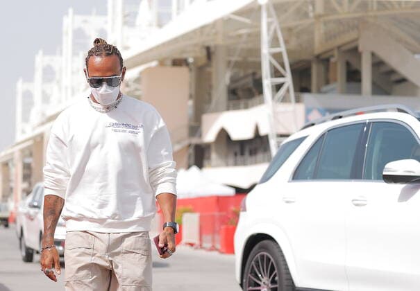 Formula 1 Gulf Air Bahrain Grand Prix 2021 25.03.2021, Bahrain International Circuit, Sakhir, Formula 1 Gulf Air Bahrain Grand Prix 2021 ,im Bild Lewis Hamilton (GBR 44), Mercedes-AMG Petronas Formula One Team