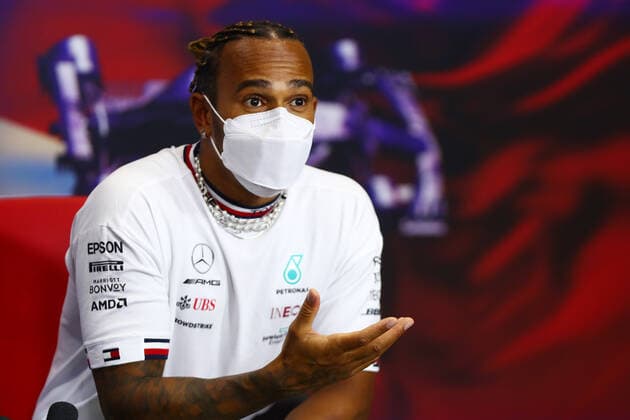 F1 Grand Prix of Bahrain 44 Lewis Hamilton (GBR, Mercedes-AMG Petronas F1 Team), F1 Grand Prix of Bahrain at Bahrain International Circuit on March 25, 2021 in Sakhir, Bahrain. (Photo by Dan Istitene Formula 1 Getty Images FIA Pool via HOCH ZWEI) Sakhir Bahrain International Circuit Bahrain Poolfoto HOCH ZWEI Pool Formula 1 via Get ,EDITORIAL USE ONLY
