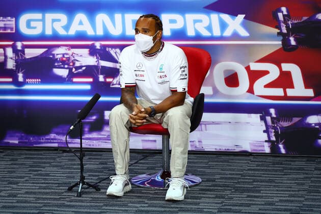 F1 Grand Prix of Bahrain 44 Lewis Hamilton (GBR, Mercedes-AMG Petronas F1 Team), F1 Grand Prix of Bahrain at Bahrain International Circuit on March 25, 2021 in Sakhir, Bahrain. (Photo by Dan Istitene Formula 1 Getty Images FIA Pool via HOCH ZWEI) Sakhir Bahrain International Circuit Bahrain Poolfoto HOCH ZWEI Pool Formula 1 via Get ,EDITORIAL USE ONLY