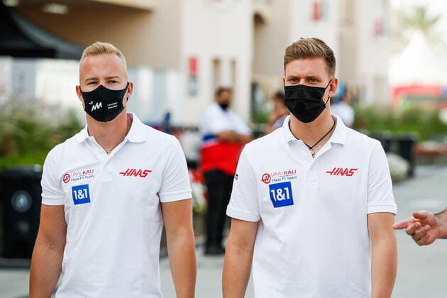MAZEPIN Nikita (rus), Haas F1 Team VF-21 Ferrari, SCHUMACHER Mick (ger), Haas F1 Team VF-21 Ferrari, portrait during Formula 1 Gulf Air Bahrain Grand Prix 2021 from March 26 to 28, 2021 on the Bahrain International Circuit , in Sakhir, Bahrain - Photo Florent Gooden DPPI LiveMedia Editorial Usage Only  Copyright: xLiveMedia DPPI FlorentxGoodenx xIPAx