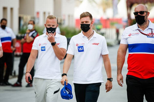 MAZEPIN Nikita (rus), Haas F1 Team VF-21 Ferrari, SCHUMACHER Mick (ger), Haas F1 Team VF-21 Ferrari, portrait during Formula 1 Gulf Air Bahrain Grand Prix 2021 from March 26 to 28, 2021 on the Bahrain International Circuit , in Sakhir, Bahrain - Photo Florent Gooden DPPI LiveMedia Editorial Usage Only  Copyright: xLiveMedia DPPI FlorentxGoodenx xIPAx