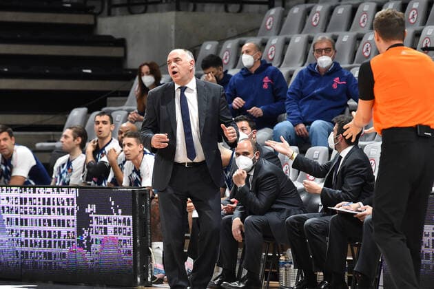 Pablo Laso (entraineur real madrid) BASKETBALL : LDLC ASVEL vs Real Madrid - Euroleague - 25 03 2021 FredericChambert Panoramic 