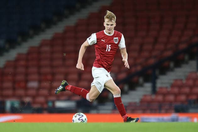 SOCCER - FIFA World Cup, WM, Weltmeisterschaft, Fussball 2022 quali, SCO vs AUT GLASGOW,SCOTLAND,25.MAR.21 - SOCCER - FIFA World Cup Qatar 2022, European qualifiers, OEFB international match, Länderspiel, Nationalmannschaft Scotland vs Austria. Image shows Philipp Lienhart (AUT). GEPAxpictures xMichaelxZemanek