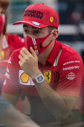 LECLERC Charles (mco), Scuderia Ferrari SF21, portrait during Formula 1 Gulf Air Bahrain Grand Prix 2021 from March 26 to 28, 2021 on the Bahrain International Circuit, in Sakhir, Bahrain FORMULE 1 : Grand prix du Bahrein - Sakhir - Preparation - 25 03 2021 DPPI Panoramic 