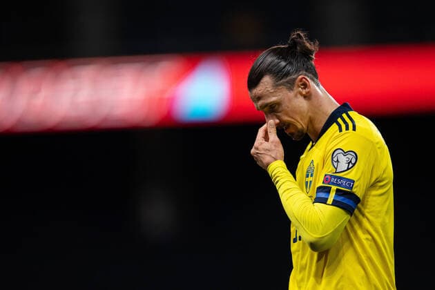 210325 Zlatan Ibrahimovic of Sweden looks dejected during the FIFA World Cup, WM, Weltmeisterschaft, Fussball Qualifier football match between Sweden and Georgia on March 25, 2021 in Stockholm. Photo: Joel Marklund BILDBYRAN kod JM JM0097 bbeng fotboll football soccer fotball vm-kval kval fifa world cup qualifier qualifier landskamp sverige sweden sverige a georgia georgien depp Copyright: JOELxMARKLUND BB210325JM166