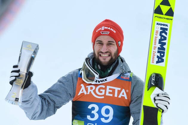 Bilder des Jahres 2021, Sport 03 März Sport Themen der Woche KW12 Sport Bilder des Tages March 25, 2021, Planica, Slovenia: Markus Eisenbichler of Germany celebrates after finishing second at the FIS Ski jumping, Skispringen, Ski, nordisch World Cup Flying Hill Individual competition in Planica. Planica Slovenia - ZUMAs197 20210325_zaa_s197_167 Copyright: xMilosxVujinovicx
