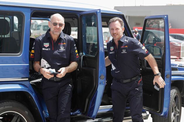 Adrian Newey (GBR, Red Bull Racing), Christian Horner (GBR, Red Bull Racing), F1 Grand Prix of Bahrain at Bahrain International Circuit on March 26, 2021 in Sakhir, Bahrain. (Photo by HOCH ZWEI) Sakhir Bahrain