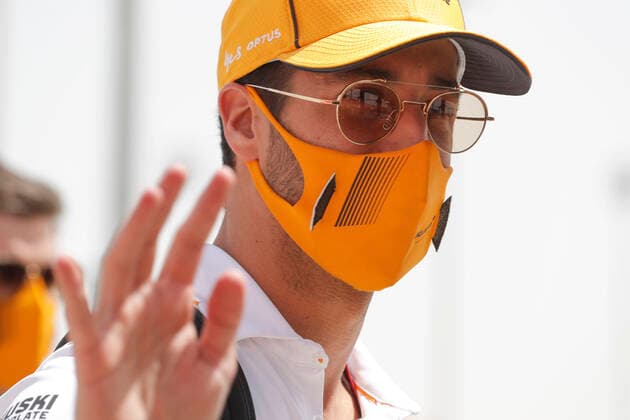 RICCIARDO Daniel (aus), McLaren MCL35M, portrait during Formula 1 Gulf Air Bahrain Grand Prix 2021 from March 26 to 28, 2021 on the Bahrain International Circuit, in Sakhir, Bahrain FORMULE 1 : Grand prix du Bahrein - Sakhir - 26 03 2021 DPPI Panoramic 