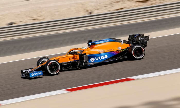 3 Daniel Ricciardo (AUS, McLaren F1 Team), F1 Grand Prix of Bahrain at Bahrain International Circuit on March 26, 2021 in Sakhir, Bahrain. (Photo by HOCH ZWEI) Sakhir Bahrain