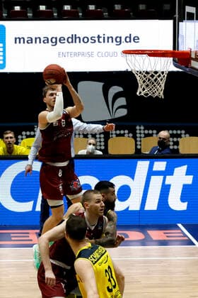26.03.2021, easyCredit Basketball Bundesliga, BBL, Saison 2020 2021, Herren, Chemnitz Niners - EWE Basket Oldenburg Jan Niklas Wimberg, Niners Chemnitz Chemnitz Messe Chemnitz Sachsen Germany