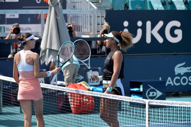 March 26, 2021, Miami Gardens, Florida, United States Of America: MIAMI GARDENS, FLORIDA - MARCH 26: Naomi Osaka of Japan defeats Ajla Tomljanovi? of Australia on Day 5 of the 2021 Miami Open on March 26, 2021 in Miami Gardens, Florida...People: Naomi Osaka Miami Gardens United States Of America - ZUMAs214 20210326_zda_s214_070 Copyright: xSMGx