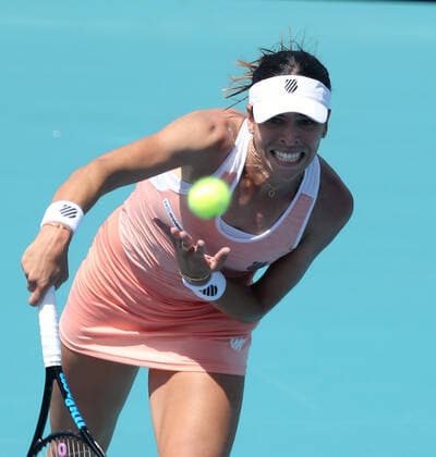 March 26, 2021, Miami Gardens, Florida, United States Of America: MIAMI GARDENS, FLORIDA - MARCH 26: Ajla Tomljanovic on Day 5 of the 2021 Miami Open on March 26, 2021 in Miami Gardens, Florida...People: Ajla Tomljanovic Miami Gardens United States Of America - ZUMAs214 20210326_zda_s214_221 Copyright: xSMGx