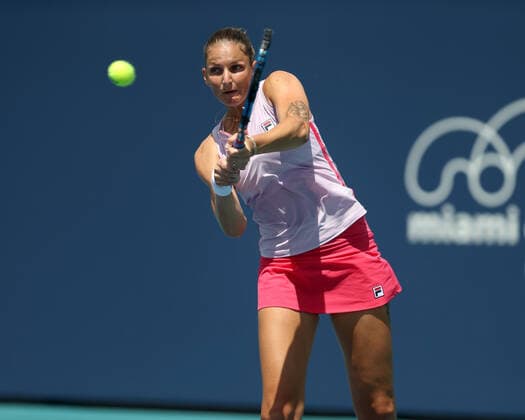 March 26, 2021, Miami Gardens, Florida, United States Of America: MIAMI GARDENS, FLORIDA - MARCH 26: Karolina Pliskova on Day 5 of the 2021 Miami Open on March 26, 2021 in Miami Gardens, Florida...People: Karolina Pliskova Miami Gardens United States Of America - ZUMAs214 20210326_zda_s214_273 Copyright: xSMGx
