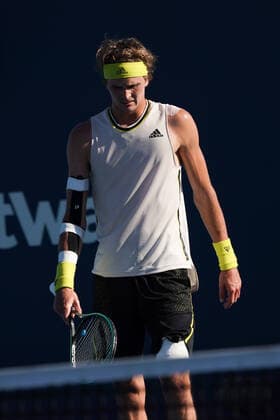 MIAMI GARDENS, FL - MARCH 26: Alexander Zverev (GER) reacts to the point during the second round match of the Miami Open on March 26, 2021, at Hard Rock Stadium in Miami Gardens, Florida. (Photo by Michele Eve Sandberg Icon Sportswire) TENNIS: MAR 26 Miami Open Icon2103260467