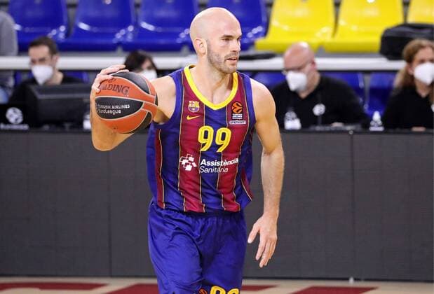 March 26, 2021, Barcelona, Catalonia, Spain: Nick Calathes during the match betweeen FC Barcelona, Barca and Alba Berlin, corresponding to the week 31 of the Euroleague, played at the Palau Blaugrana. Photo: JGS Cordon Press Cordon Press