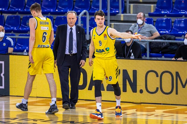 Euroliga F.C.Barcelona - Alba Berlin Temporada Regular 2020-21 Ronda 31 FC Barcelona, Barca ALBA BERLÃN 26 DE MARZO DE 2021, HORA LOCAL: 21:00 PALAU BLAUGRANA Ãrbitros: LATISEVS, OLEGS; BISSANG, JOSE; KARDUM, LUKA Copyright: xBEAUTIFULxSPORTS Cuadradox