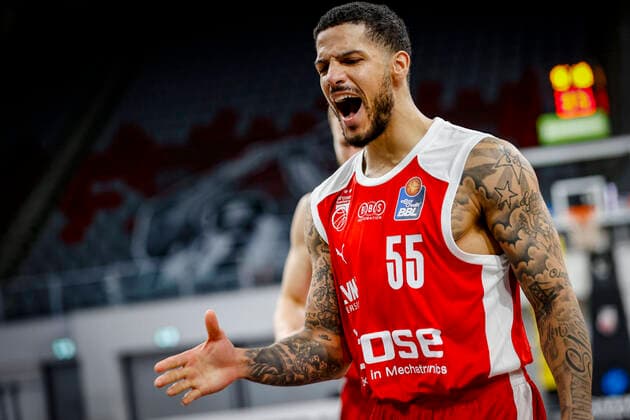 Tyler Larson (Brose Bamberg, 55) Brose Bamberg - ratiopharm Ulm - easyCredit-BBL - Basketball Bundesliga - Basketball Saison 2020 21 - 25. Spieltag, 27.03.2021 Bamberg, Brose Arena Copyright: DanielxLöb