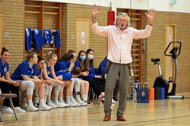 27.03.2021, xovx, Basketball Damen Bundesliga - Playoffs Viertelfinale Spiel 1, BC pharmaserv Marburg - flippo Baskets BG Göttingen Head Coach Christoph Wysocki (BC Pharmaserv Marburg), Freisteller Marburg Sporthalle Georg Gaßmann Stadion Hessen Deutschland (DE)