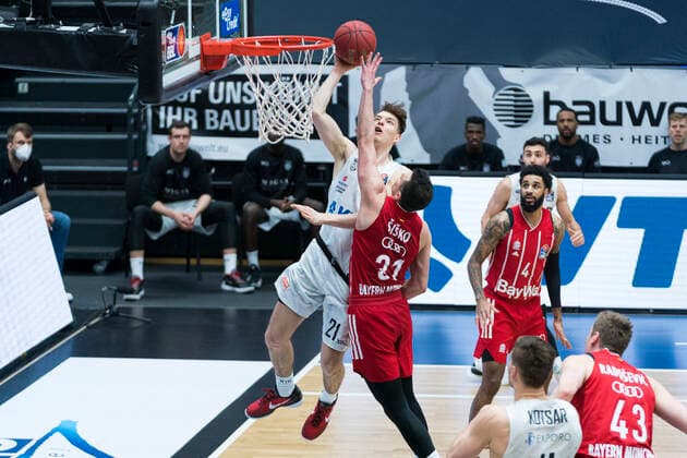 easyCredit Basketball Bundesliga, Hamburg, 27.03.2021 easyCredit Basketball Bundesliga, Hamburg Towers vs. FC Bayern Muenchen Basketball, Justus Hollatz ( 21 Hamburg Towers) Copyright: xBEAUTIFULxSPORTS Mohwinkelx