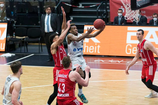 easyCredit Basketball Bundesliga, Hamburg, 27.03.2021 easyCredit Basketball Bundesliga, Hamburg Towers vs. FC Bayern Muenchen Basketball, TJ Shorts ( 0 Hamburg Towers) Copyright: xBEAUTIFULxSPORTS Mohwinkelx