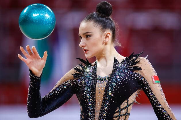 Bilder des Jahres 2021, Sport 03 März Sport Themen der Woche KW12 FIG Rhythmic gymnastics, Rhythmische Sportgymnastik, RSG Worldcup Sofia; 28.03.2021 Alina Harnasko (BLR) at Apparatus finals day; FIG Rhythmic Gymnastics Worldcup Sofia on 28.03.2021 in the Arena Armeets in Sofia (Bulgaris). *** FIG Rhythmic Gymnastics Worldcup Sofia 28 03 2021 Alina Harnasko BLR at Apparatus finals day FIG Rhythmic Gymnastics Worldcup Sofia on 28 03 2021 in the Arena Armeets in Sofia Bulgaris Copyright: xBEAUTIFULxSPORTS U.xFassbenderx