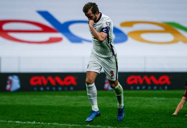 Mandatory Credit: Photo by Nikola Krstic BPI Shutterstock (11832717an) Harry Kane of England scores and celebrates 0-1 Albania v England, FIFA World Cup, WM, Weltmeisterschaft, Fussball Qualifying Group I, Football, Arena Kombetare, Tirana, Albania - 28 Mar 2021 Albania v England, FIFA World Cup Qualifying Group I, Football, Arena Kombetare, Tirana, Albania - 28 Mar 2021 Copyright: xNikolaxKrstic BPI Shutterstockx 11832717an
