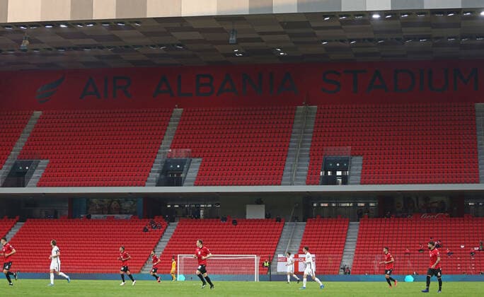 Albania v England 2022 FIFA World Cup, WM, Weltmeisterschaft, Fussball Qualifiers General view of the Air Albania Stadium during the 2022 FIFA World Cup Qualifiers match at the Air Albania Stadium, Tirana Content Not Available For UK Newspapers Copyright: xFocusxImagesx FIL-15360-0038