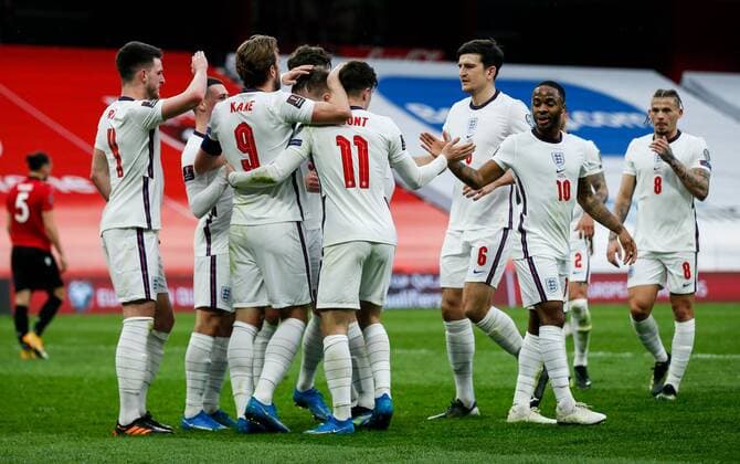 Mandatory Credit: Photo by Nikola Krstic BPI Shutterstock (11832717bb) Harry Kane of England scores and celebrates 0-1 Albania v England, FIFA World Cup, WM, Weltmeisterschaft, Fussball Qualifying Group I, Football, Arena Kombetare, Tirana, Albania - 28 Mar 2021 Albania v England, FIFA World Cup Qualifying Group I, Football, Arena Kombetare, Tirana, Albania - 28 Mar 2021 Copyright: xNikolaxKrstic BPI Shutterstockx 11832717bb