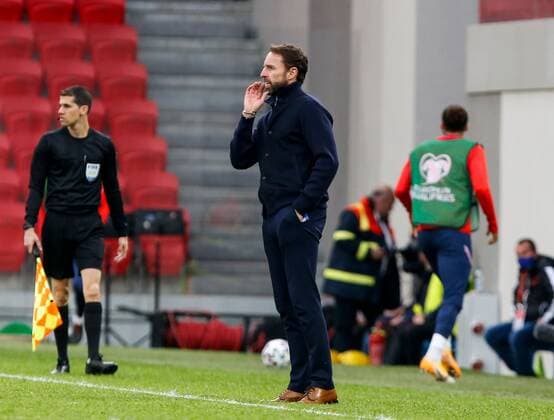 Mandatory Credit: Photo by Nikola Krstic BPI Shutterstock (11832717bv) Gareth Southgate manager of England Albania v England, FIFA World Cup, WM, Weltmeisterschaft, Fussball Qualifying Group I, Football, Arena Kombetare, Tirana, Albania - 28 Mar 2021 Albania v England, FIFA World Cup Qualifying Group I, Football, Arena Kombetare, Tirana, Albania - 28 Mar 2021 Copyright: xNikolaxKrstic BPI Shutterstockx 11832717bv