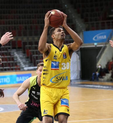 Oscar Da Silva (Riesen) . MHP Riesen Ludwigsburg vs.Medi Bayreuth . Basketball-Bundesliga 2020-2021. Ludwigsburg , GER, 28.03.2021,